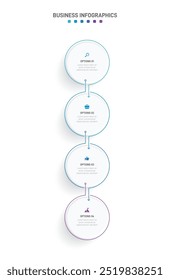 Vertical progress bar featuring 4 arrow-shaped elements, symbolizing the four stages of business strategy and progression. Clean timeline infographic design template. Vector for mobile presentation.