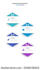 Vertical progress bar featuring 4 arrow-shaped elements, symbolizing the four stages of business strategy and progression. Clean timeline infographic design template. Vector for mobile presentation.