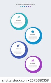 Vertical progress bar featuring 4 arrow-shaped elements, symbolizing the four stages of business strategy and progression. Clean timeline infographic design template. Vector for mobile presentation.