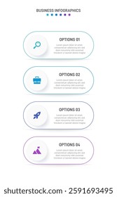 Vertical progress bar featuring 4 arrow-shaped elements, symbolizing the four stages of business strategy and progression. Clean timeline infographic design template. Vector for mobile presentation.