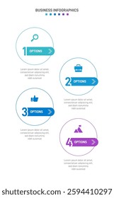 Vertical progress bar featuring 4 arrow-shaped elements, symbolizing the four stages of business strategy and progression. Clean timeline infographic design template. Vector for mobile presentation.