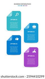 Vertical progress bar featuring 4 arrow-shaped elements, symbolizing the four stages of business strategy and progression. Clean timeline infographic design template. Vector for mobile presentation.