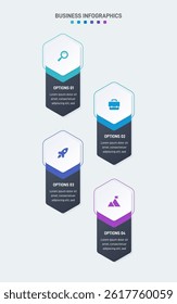 Vertical progress bar featuring 4 arrow-shaped elements, symbolizing the four stages of business strategy and progression. Clean timeline infographic design template. Vector for mobile presentation.