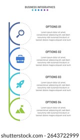 Vertical progress bar featuring 4 arrow-shaped elements, symbolizing the four stages of business strategy and progression. Clean timeline infographic design template. Vector for mobile presentation.
