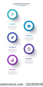 Vertical progress bar featuring 5 arrow-shaped elements, symbolizing the five stages of business strategy and progression. Clean timeline infographic design template. Vector for mobile presentation.