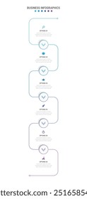 Barra de progreso de la Vertical con 6 Elementos en forma de flecha, que simbolizan las seis etapas de la estrategia y la progresión empresarial. Plantilla de diseño de infografía de línea de tiempo limpia. Vector para presentación móvil.