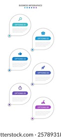 Vertical progress bar featuring 6 arrow-shaped elements, symbolizing the six stages of business strategy and progression. Clean timeline infographic design template. Vector for mobile presentation.