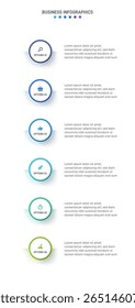 Vertical progress bar featuring 6 arrow-shaped elements, symbolizing the six stages of business strategy and progression. Clean timeline infographic design template. Vector for mobile presentation.