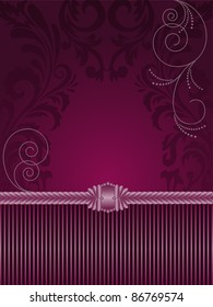 vertical purple background with stripes and ornaments