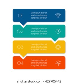 Vertical Puzzle Infographic Diagram With Four Options. Isolated Paper Sequence Banner For Tutorial. EPS10 Progress Steps Template.