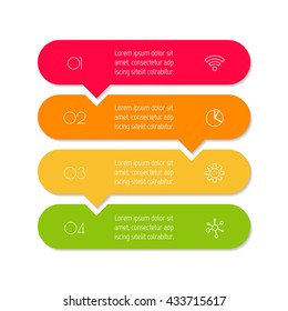 Vertical Puzzle Infographic Diagram With Four Options. Isolated Paper Sequence Banner For Tutorial. EPS10 Progress Steps Template.