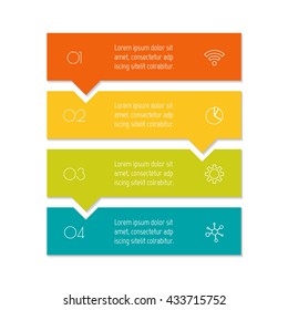 Vertical Puzzle Infographic Diagram With Four Options. Isolated Paper Sequence Banner For Tutorial. EPS10 Progress Steps Template.