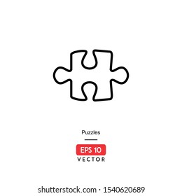 Vertical puzzle line icon vector, EPS10 - Vector