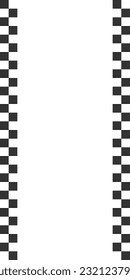 Vertical race flag or chessboard background. Black and white squares pattern. Motocross, rally, sport car or chess competition wallpaper with empty space for text. Checkered texture svg