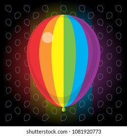 Vertical Rainbow Party Balloon with Balloons Pattern Background