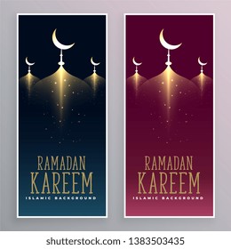 vertical ramadan kareem banners in two colors