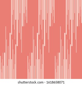 Vertical random stripe of pattern vector. Design mirror lines white on red pastel background. Design print for illustration, textile, wallpaper, background. Set 3