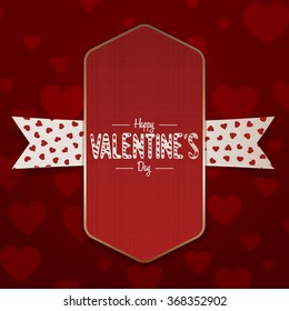 Vertical realistic Valentines Day vector Emblem