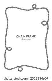 Retângulo vertical Canto do quadro da cadeia, enrolada em uma forma de torção.