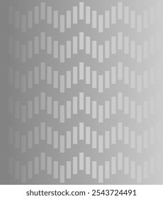 Vertical rectangle stripes. Abstract horizontal zigzag arrangement. Gradient between gray and light gray.
