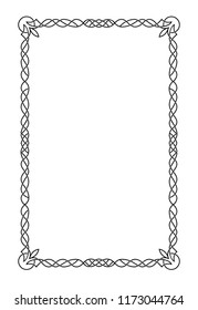 Vertical rectangular celtic frame.