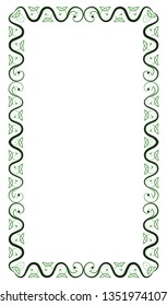 Vertical Rectangular Celtic Green Frame
