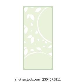 Vertical rectangular Print template invitation card for celebration with white leaves. Beige shades. Wedding frame with leaves. Flat festive vector