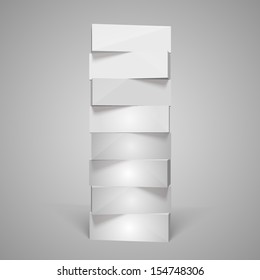 Vertical rectangular pyramid 3d box object, Vector illustration