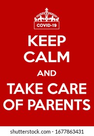 Vertical rectangular red-white motivation coronavirus COVID-19 poster based in vintage retro style Keep clam