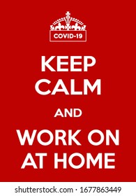 Vertical rectangular red-white motivation coronavirus COVID-19 poster based in vintage retro style Keep clam