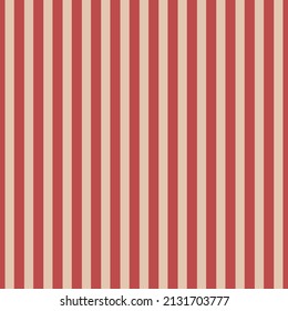 Fondo vertical de rayas rojas y beige. Patrón de repetición y sin inconvenientes. Plantilla modificable. Ilustración vectorial.