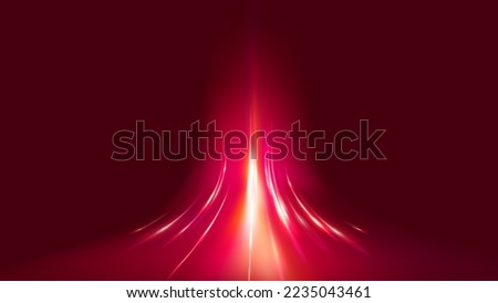 Vertical red light and glow speed movement tech abstract vector background