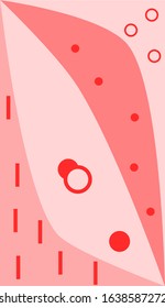 Vertical red and pink geometric abstraction
