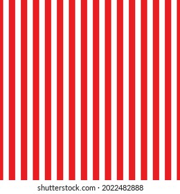 Vertical red and white stripes background. Seamless and repeating pattern. Editable template. Vector illustration.