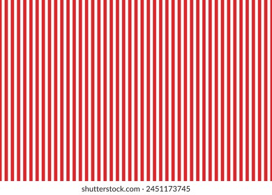 Vertical red and white stripes background. Seamless and repeating pattern. Editable template.