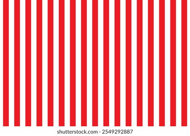 Vertical red and white stripes background. Seamless and repeating pattern. Editable template. Vector illustration.