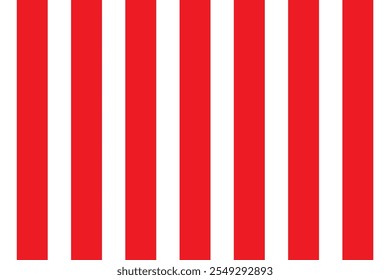 Vertical red and white stripes background. Seamless and repeating pattern. Editable template. Vector illustration.