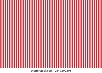 Vertical red and white stripes background. Seamless and repeating pattern. Editable template. Vector illustration.