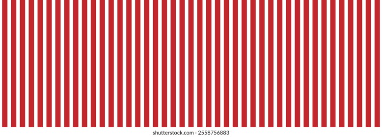 Vertical red and white stripes background. Seamless and repeating pattern. Editable template. Vector illustration. Abstract geometric wallpaper of the surface.  Print for polygraphy, t-shirts. eps10 