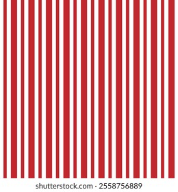 Vertical red and white stripes background. Seamless and repeating pattern. Editable template. Vector illustration. Abstract geometric wallpaper of the surface.  Print for polygraphy, t-shirts. eps10 