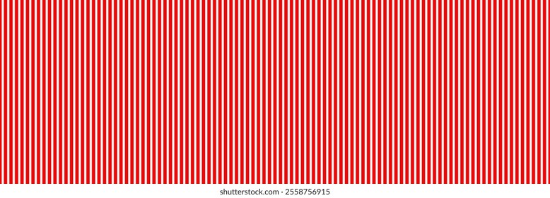 Vertical red and white stripes background. Seamless and repeating pattern. Editable template. Vector illustration. Abstract geometric wallpaper of the surface.  Print for polygraphy, t-shirts. eps10 