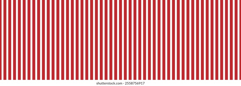 Vertical red and white stripes background. Seamless and repeating pattern. Editable template. Vector illustration. Abstract geometric wallpaper of the surface.  Print for polygraphy, t-shirts. eps10 
