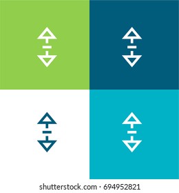Vertical Resize green and blue material color minimal icon or logo design