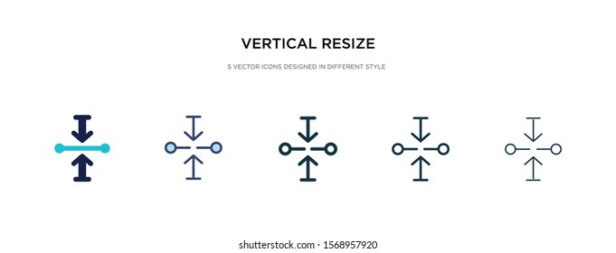 vertical resize icon in different style vector illustration. two colored and black vertical resize vector icons designed in filled, outline, line and stroke style can be used for web, mobile, ui