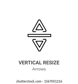 Vertical resize outline vector icon. Thin line black vertical resize icon, flat vector simple element illustration from editable arrows concept isolated on white background