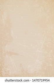Vertical Retro Paper Background Horizontal Lines Scratches Brown