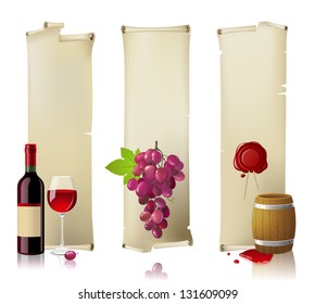 Vertical retro-styled wine banners. EPS 10.
