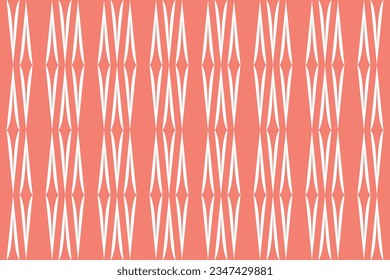 Vertical of rhombus pattern vector. Design shape of sharp white on light red background. Design print for illustration, textile, fashion, carpets, background. Set 5