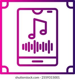 Vertical Rhythm Line Gradient Vector Icon Design