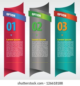 Vertical ribbon banner vector with option numbered .EPS 10